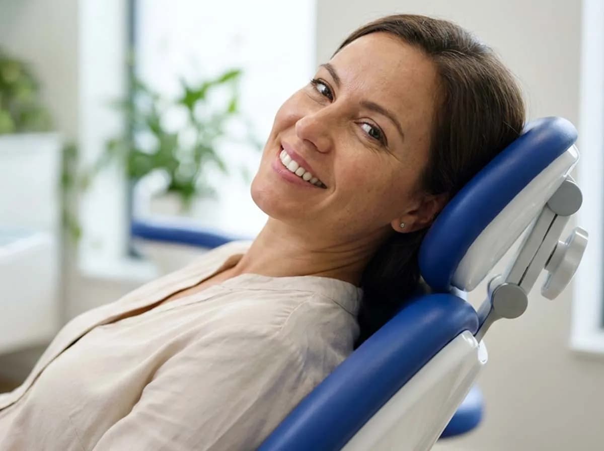 Dental hygienist performing a periodontal scaling procedure